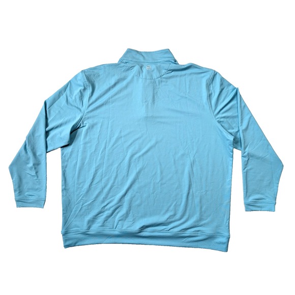 Peter Millar Mens XXL Blue Poppy Perth Melange Performance 1/4 Zip NWT Reef - Picture 7 of 7